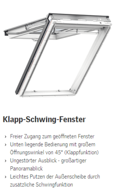 Dachfenster VELUX - Klapp-Schwing-Fenster